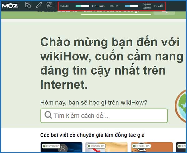 Kiểm tra thẩm quyền trang web (website authority) bằng tiện ích mở rộng MOZ Toolbar trên Chrome | Ychoc.com