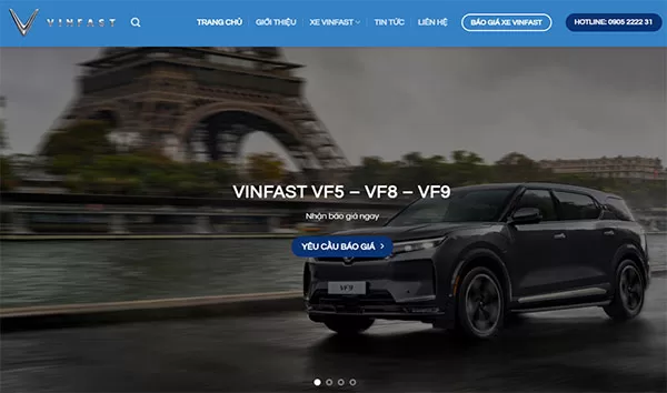 Ví dụ về website bán xe điện tại Nha Trang