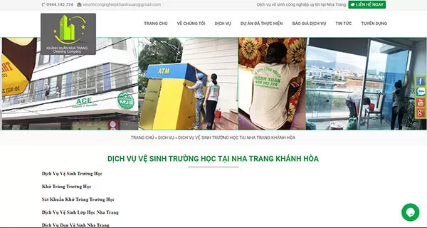 Một nội dung ưu tiên công cụ tìm kiếm trên website vệ sinh công nghiệp, trong đó tập trung nhồi nhét từ khóa thay vì cung cấp thông tin hữu ích cho khách hàng