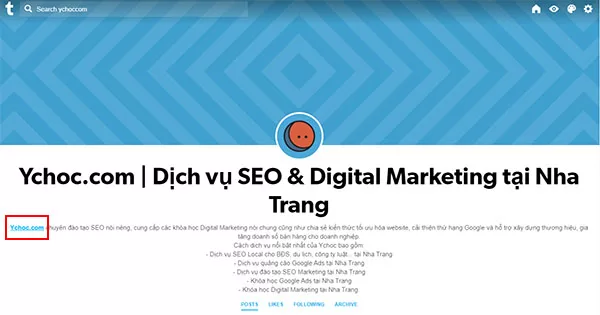 Ví dụ về backlink mạng xã hội Tumblr