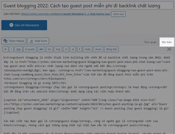 Chuyển qua tab Văn bản để xem bài viết dưới dạng HTML