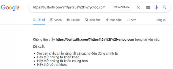 Ví dụ công cụ tự động tạo backlink của SmallSEOTools không hiệu quả, vì sau 2 năm Google vẫn không index được trang web đặt backlink