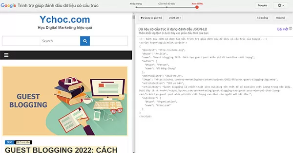 Xem mã HTML vừa được tạo