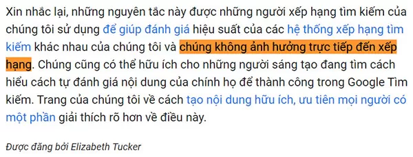 EEAT không phải là Google Ranking Factor