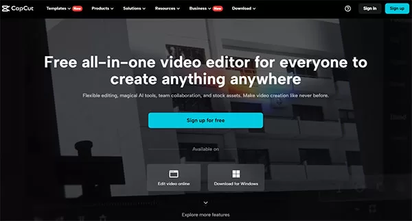 Capcut - Công cụ sản xuất video miễn phí bằng AI