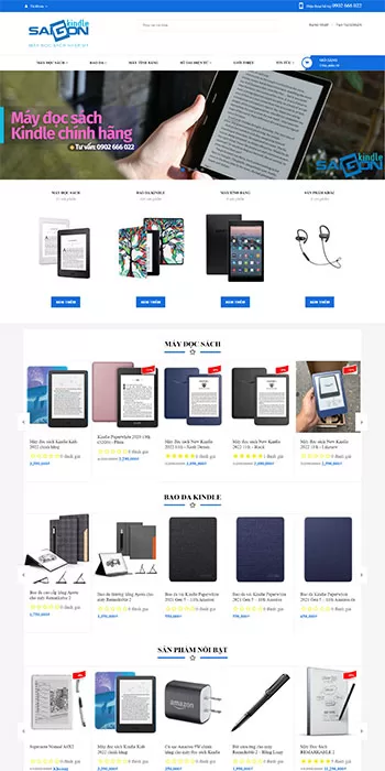 Mẫu website bán thiết bị Kindle của Kindlesaigon