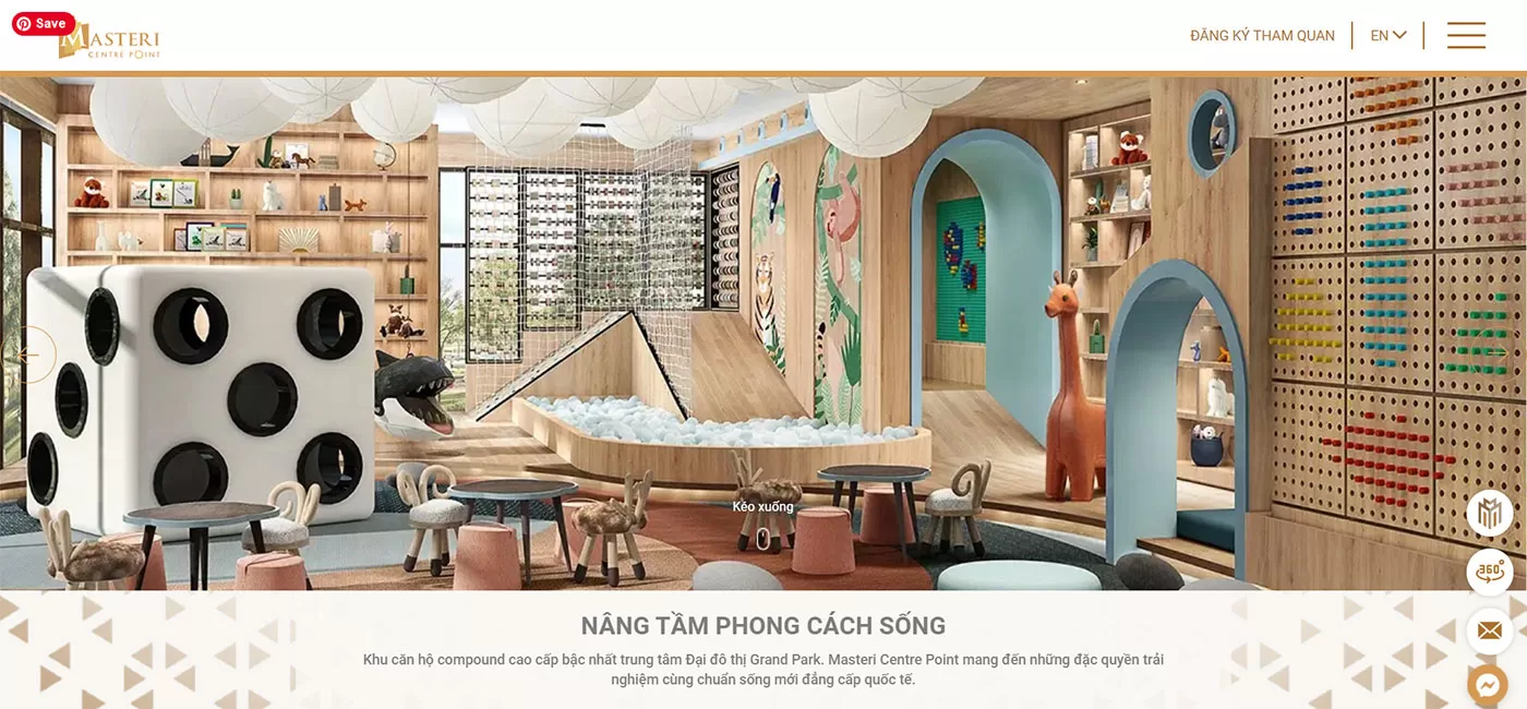 Mẫu website chủ đầu tư dự án bất động sản Masteri Central Point