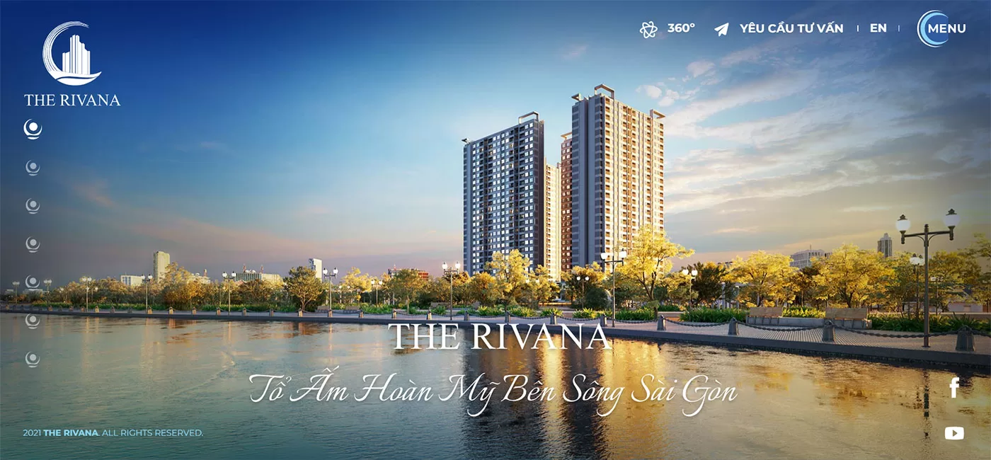 Mẫu website chủ đầu tư dự án bất động sản The Rivana