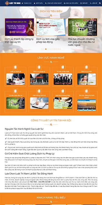 Mẫu website công ty luật Trí Nam
