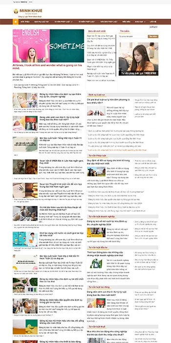 Mẫu website công ty Luật Minh Khuê