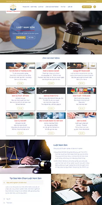 Mẫu website công ty luật Nam Sơn