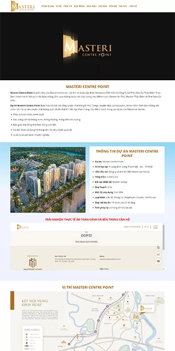 Mẫu website giới thiệu dự án bất động sản Masteri Central Point
