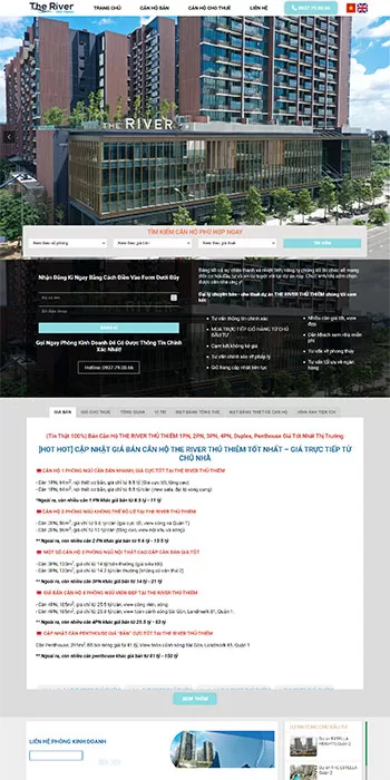 Mẫu landing page giới thiệu dự án bất động sản The River Thủ Thiêm