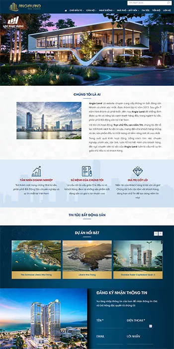 Mẫu website sàn giao dịch bất động sản An Gia Land
