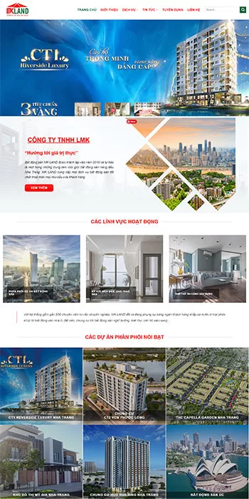 Mẫu website sàn giao dịch bất động sản MKLand