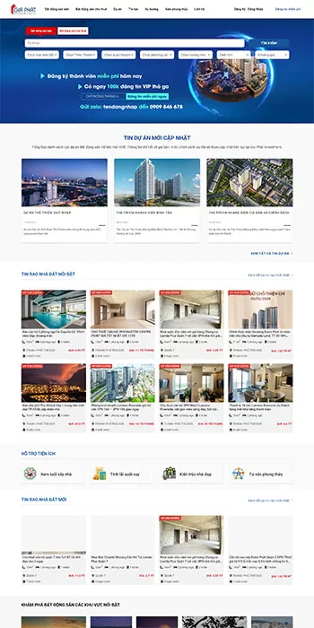 Mẫu website sàn giao dịch bất động sản Gia Phát Investment