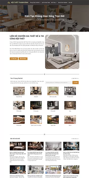 Mẫu website thiết kế nội thất Thanh Bình Nha Trang