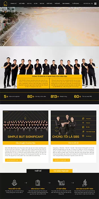 Mẫu website thiết kế nội thất SBS House