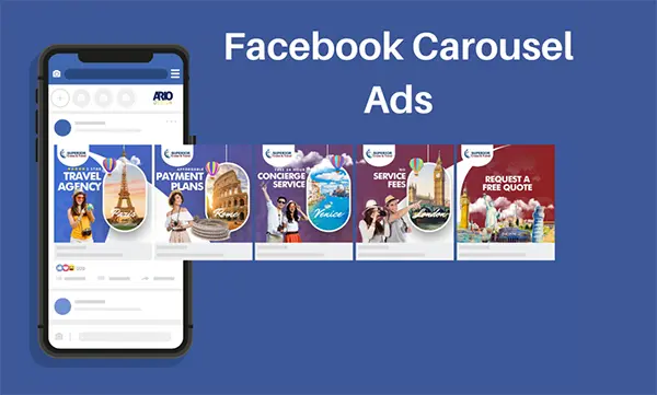 Ví dụ về cách hiển thị của hình thức quảng cáo Carousel Ads trên Facebook