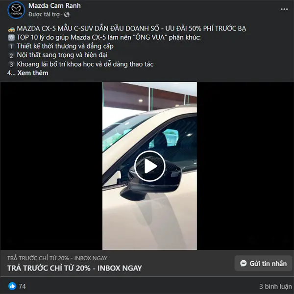 Mẫu quảng cáo Video Ads trên Facebook